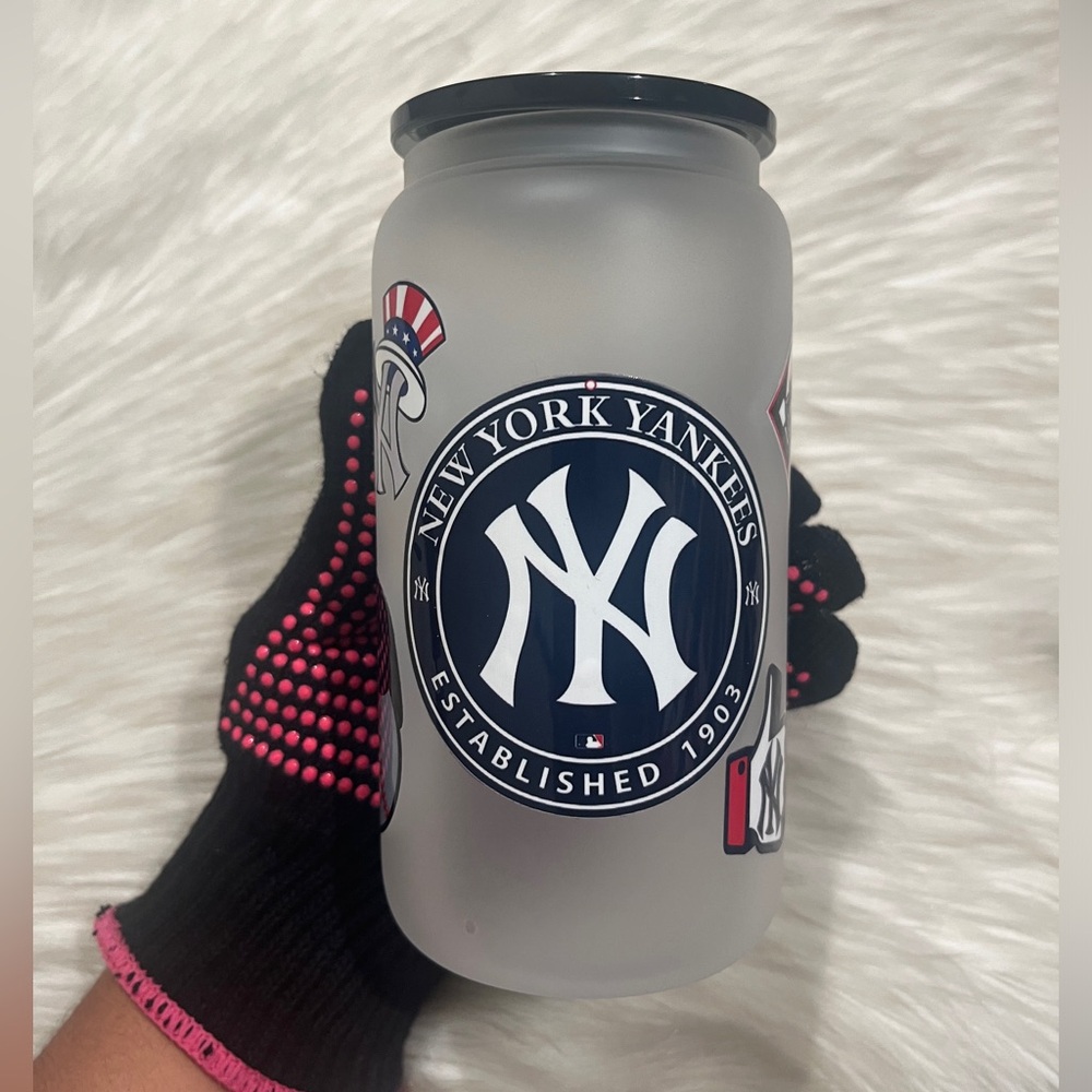 Yankees glass can 16oz